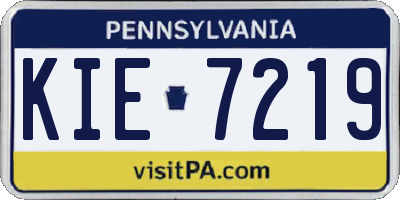 PA license plate KIE7219