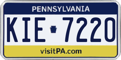 PA license plate KIE7220