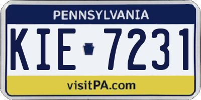PA license plate KIE7231