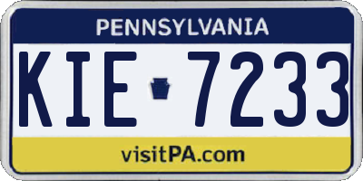 PA license plate KIE7233