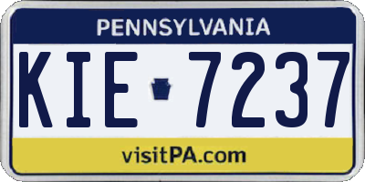 PA license plate KIE7237