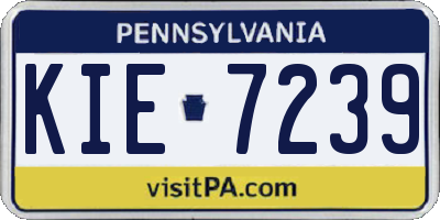 PA license plate KIE7239