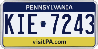 PA license plate KIE7243