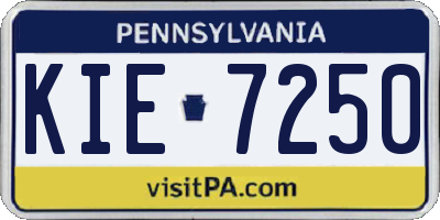 PA license plate KIE7250