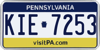 PA license plate KIE7253