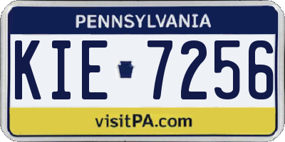 PA license plate KIE7256