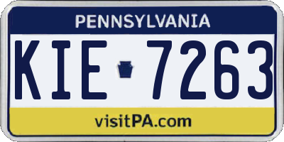 PA license plate KIE7263