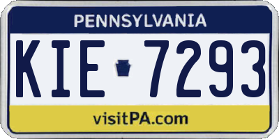 PA license plate KIE7293