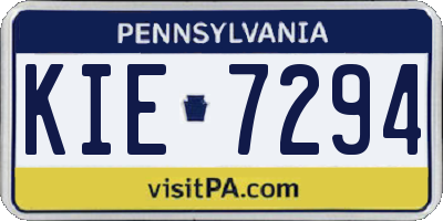 PA license plate KIE7294