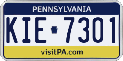 PA license plate KIE7301