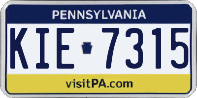 PA license plate KIE7315