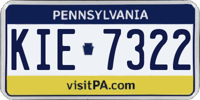 PA license plate KIE7322