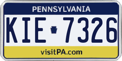 PA license plate KIE7326