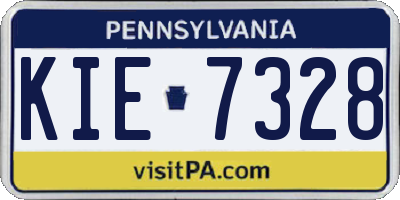 PA license plate KIE7328
