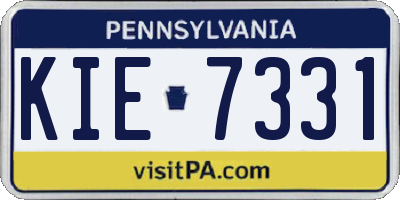 PA license plate KIE7331
