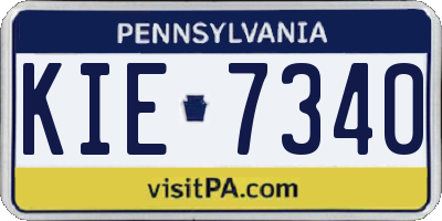 PA license plate KIE7340