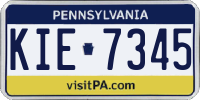 PA license plate KIE7345