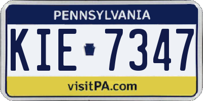 PA license plate KIE7347