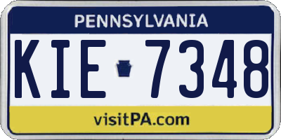 PA license plate KIE7348