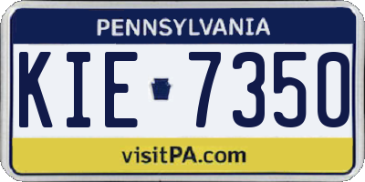 PA license plate KIE7350