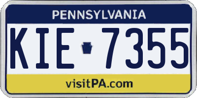 PA license plate KIE7355