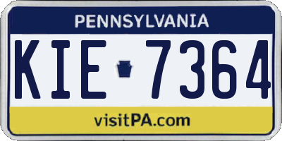PA license plate KIE7364