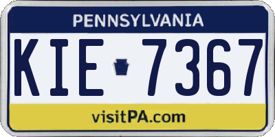 PA license plate KIE7367