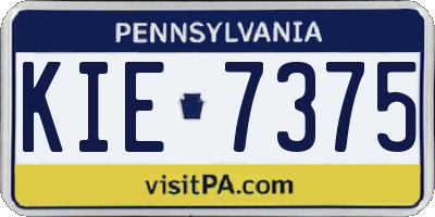 PA license plate KIE7375