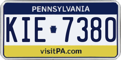 PA license plate KIE7380