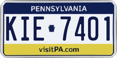 PA license plate KIE7401