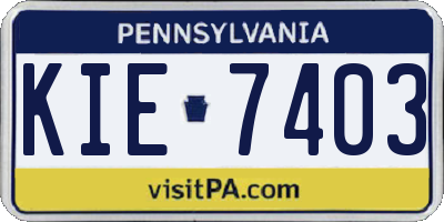 PA license plate KIE7403