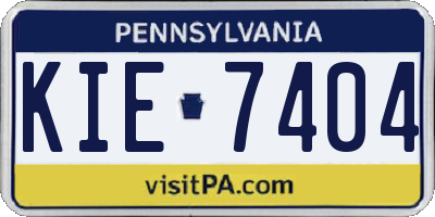 PA license plate KIE7404