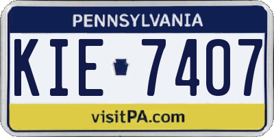 PA license plate KIE7407