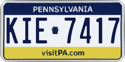 PA license plate KIE7417