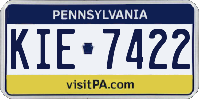 PA license plate KIE7422