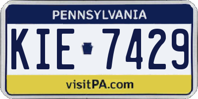 PA license plate KIE7429
