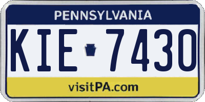 PA license plate KIE7430