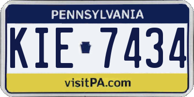PA license plate KIE7434