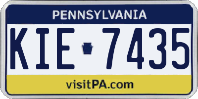 PA license plate KIE7435