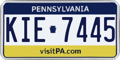 PA license plate KIE7445