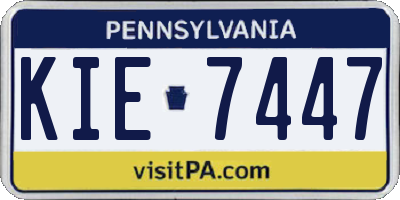 PA license plate KIE7447