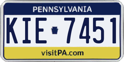 PA license plate KIE7451