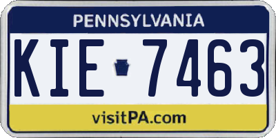 PA license plate KIE7463