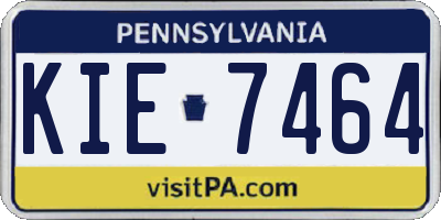 PA license plate KIE7464