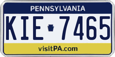 PA license plate KIE7465