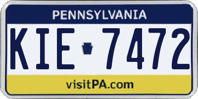 PA license plate KIE7472