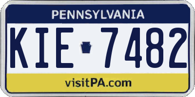 PA license plate KIE7482