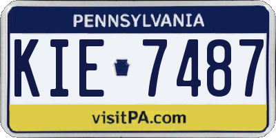 PA license plate KIE7487