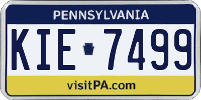 PA license plate KIE7499