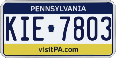 PA license plate KIE7803